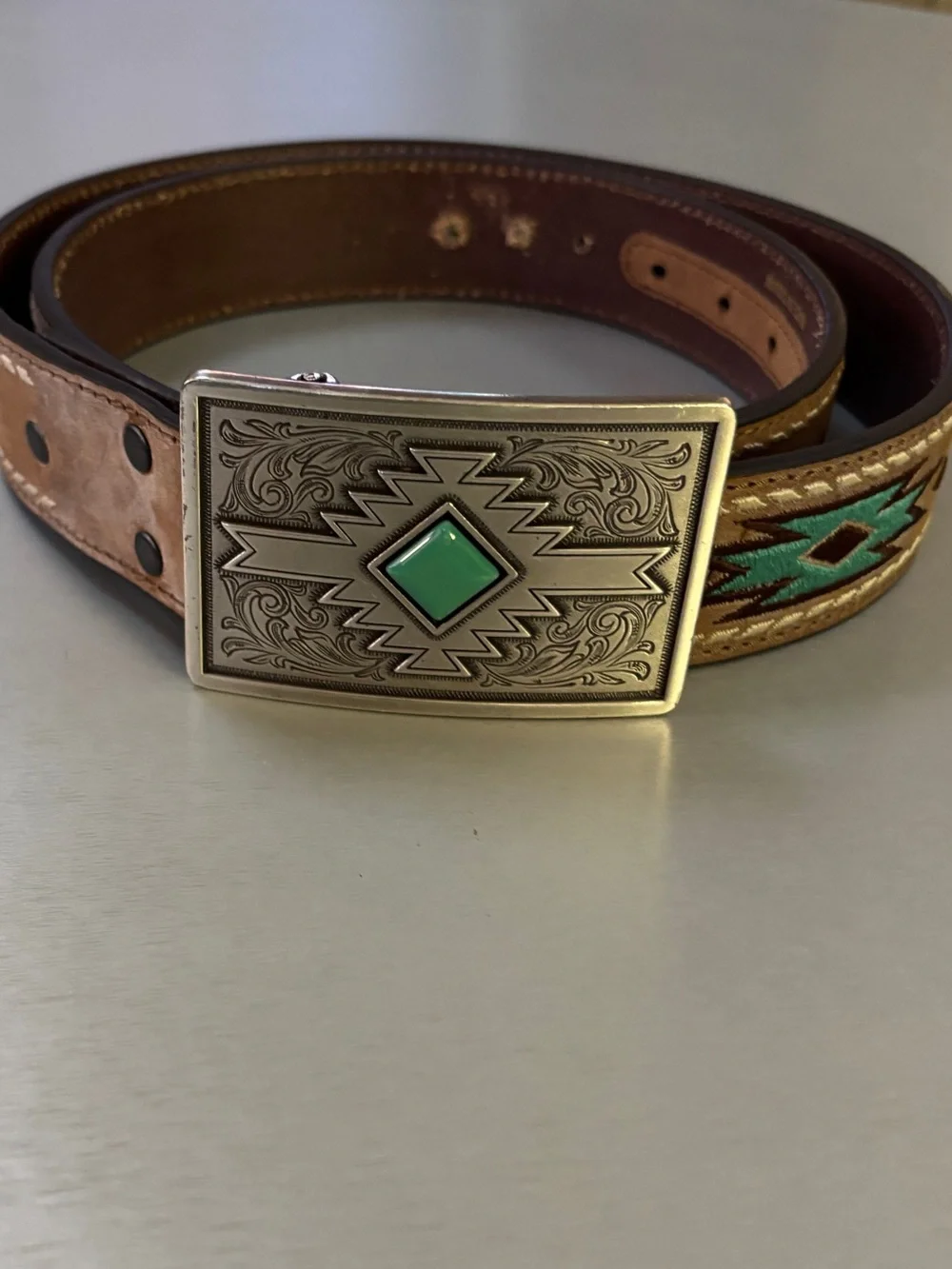 Ariat Brown Genuine Leather Belt with buckle L